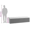 Boîte de rangement de jardin gris clair 220x50x58 cm rotin