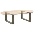 Pieds de table basse forme de U 2pcs acier naturel 60x(30-31)cm