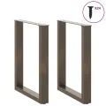 Pieds de table à manger forme de U 2 pcs 60x(72-73) cm acier
