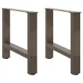 Pieds de table basse acier naturel 2 pcs 60x(42-43) cm acier