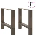 Pieds de table basse acier naturel 2 pcs 60x(42-43) cm acier