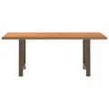 Table à manger marron clair bois de chêne massif rectangulaire