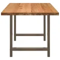 Table à manger marron clair bois de chêne massif rectangulaire