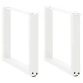 Pieds de table basse forme de U 2 pcs blanc 50x(42-43) cm acier