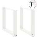 Pieds de table basse forme de U 2 pcs blanc 50x(42-43) cm acier