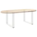 Pieds de table basse forme de U 2 pcs blanc 50x(42-43) cm acier