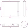 Pieds de table basse forme de U 2 pcs blanc 50x(42-43) cm acier