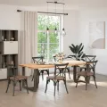 Pieds de table à manger forme de T 2 pcs 70x35x(72-73) cm acier