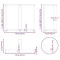 Pieds de table à manger forme de T 2 pcs 70x35x(72-73) cm acier