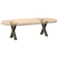 Pieds de table basse forme de X 2pcs acier naturel 37x(30-31)cm