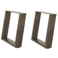Pieds de table basse forme de U 2pcs acier naturel 50x(42-43)cm