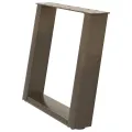 Pieds de table basse forme de U 2pcs acier naturel 50x(42-43)cm
