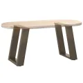 Pieds de table basse forme de U 2pcs acier naturel 28x(42-43)cm
