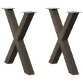 Pieds de table à manger forme de X 2 pcs 70x(72-73) cm acier