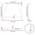 Pieds de table basse forme de A 2 pcs 90x(72-73) cm acier
