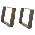 Pieds de table basse forme de U 2pcs acier naturel 60x(42-43)cm