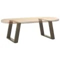 Pieds de table basse forme de U 2pcs acier naturel 60x(42-43)cm