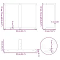 Pieds de table à manger forme de T 2 pcs 90x35x(72-73) cm acier