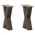 Pieds de table basse forme de X 2pcs acier naturel 28x(42-43)cm