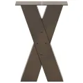 Pieds de table basse forme de X 2pcs acier naturel 28x(42-43)cm