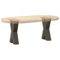 Pieds de table basse forme de X 2pcs acier naturel 28x(42-43)cm