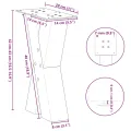 Pieds de table basse forme de X 2pcs acier naturel 28x(42-43)cm