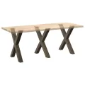 Pieds de table à manger forme de X 3 pcs 70x(72-73) cm acier