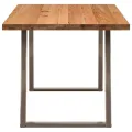 Table à manger marron clair bois de chêne massif rectangulaire