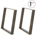Pieds de table à manger forme de U 2 pcs 80x(72-73) cm acier