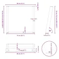 Pieds de table à manger forme de U 2 pcs 80x(72-73) cm acier