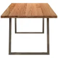 Table à manger marron clair bois de chêne massif rectangulaire
