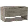 Coffre à coussins d'extérieur gris 100x55x55,5cm résine tressée