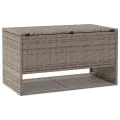 Coffre à coussins d'extérieur gris 100x55x55,5cm résine tressée