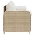 Canapé de jardin avec coussins 3 places beige résine tressée