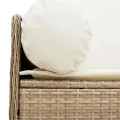 Canapé de jardin avec coussins 3 places beige résine tressée