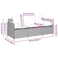 Canapé de jardin avec coussins 3 places beige résine tressée