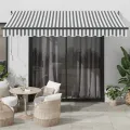 Auvent rétractable anthracite et blanc 3,5x2,5m tissu/aluminium