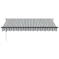 Auvent rétractable anthracite et blanc 3,5x2,5m tissu/aluminium