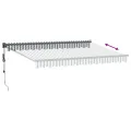 Auvent rétractable anthracite et blanc 3,5x2,5m tissu/aluminium