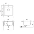 Évier de cuisine Granit Seul lavabo Beige