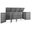 Abri pour quatre poubelles 276,5x77,5x112,5 cm Inox