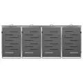 Abri pour quatre poubelles 276,5x77,5x112,5 cm Inox