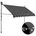 Auvent manuel rétractable avec LED 250 cm Anthracite