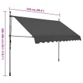 Auvent manuel rétractable avec LED 250 cm Anthracite