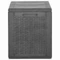 Boîte de rangement de jardin 180 L Noir PP Rotin