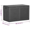 Boîte de rangement de jardin 180 L Noir PP Rotin