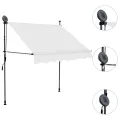 Auvent manuel rétractable avec LED 200 cm Crème