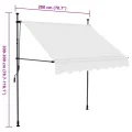 Auvent manuel rétractable avec LED 200 cm Crème