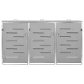 Abri pour trois poubelles 207x77,5x112,5 cm Inox