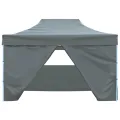 Tente de réception pliable avec 4 parois 3x4 m Acier Anthracite